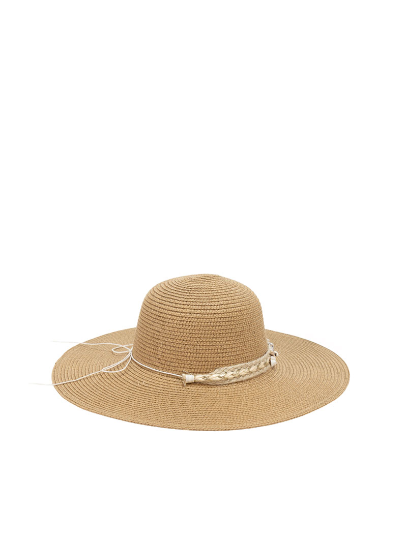 Chapeau en paille à chaîne
